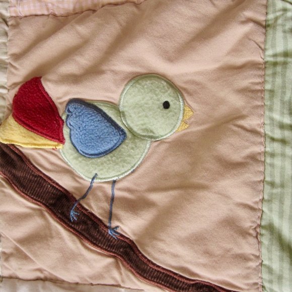 VTG Baby Quilt Crib Blanket Zoo Giraffe Lion Turtle Gator Giraffe Safari Jungle - Picture 7 of 9